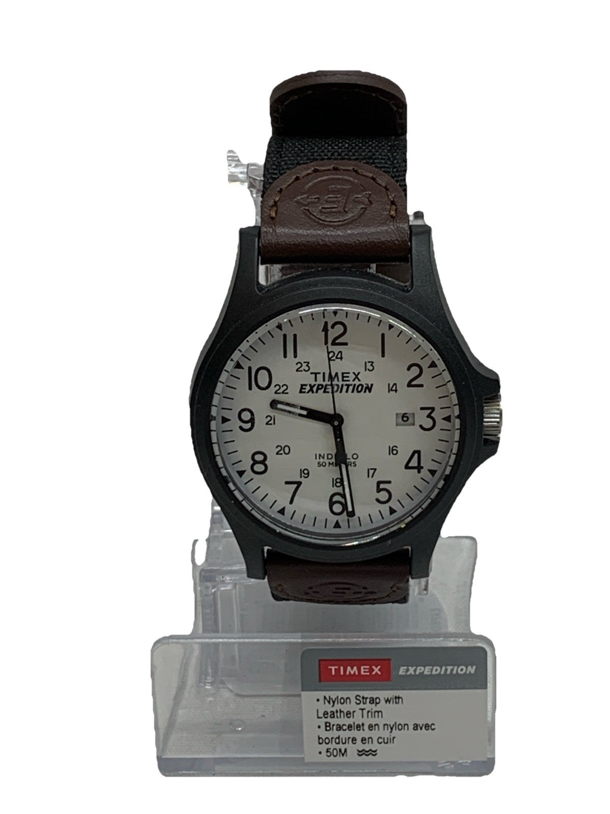 Timex Men's Expedition Acadia Wrist Watch Nylon Strap w/Leather Trim TW4B082009J