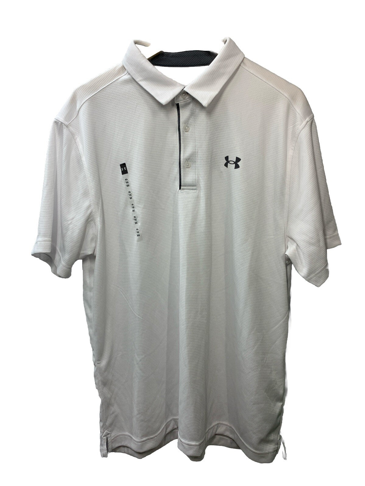 Under Armour Loose Athletic Tech Polo Men White Golf Short Sleeve Soft - Size XL