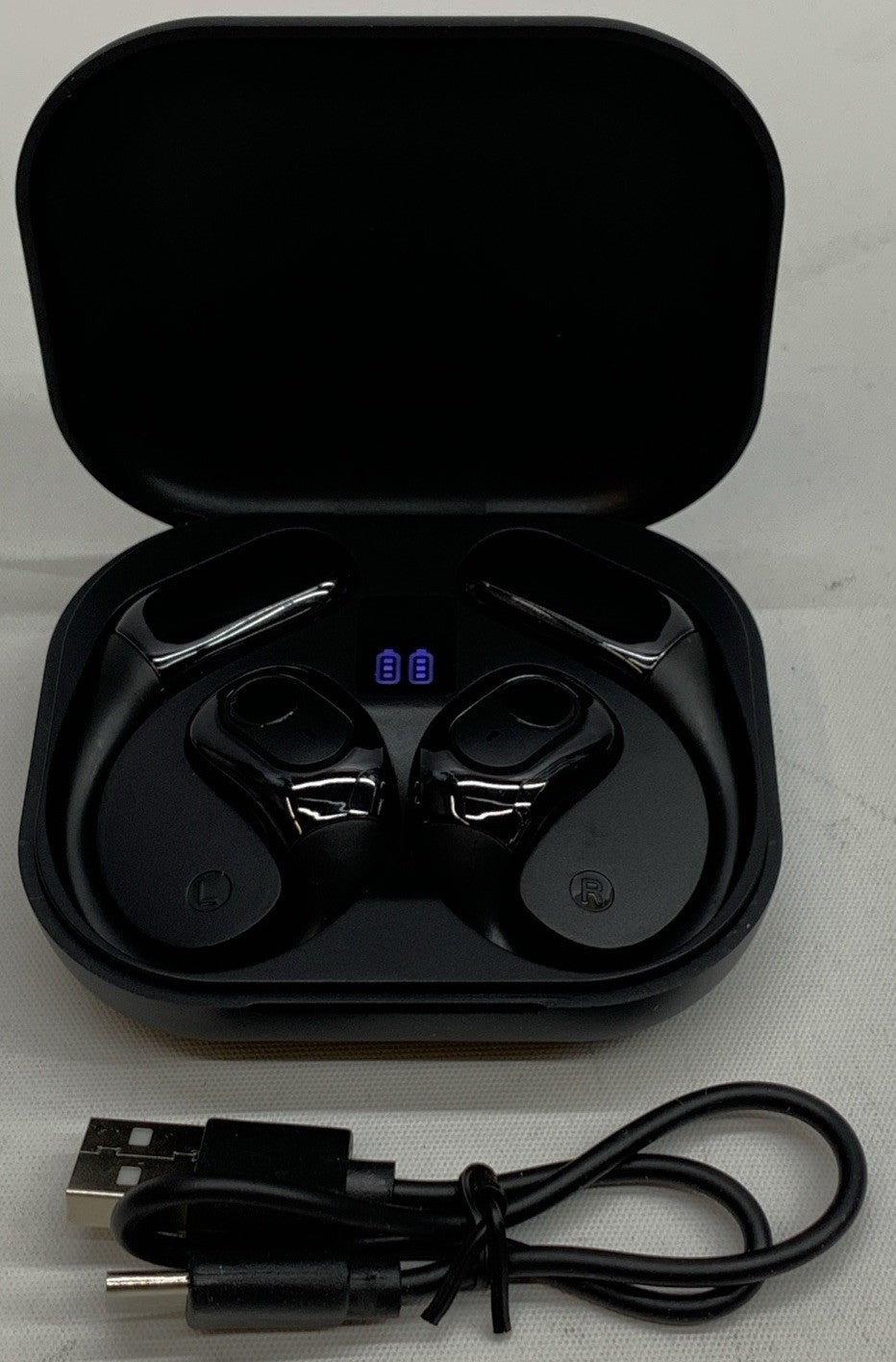 Open Ear AI Translator Wireless Bluetooth 5.4 OWS Hanging Earphone Black Hi-fi