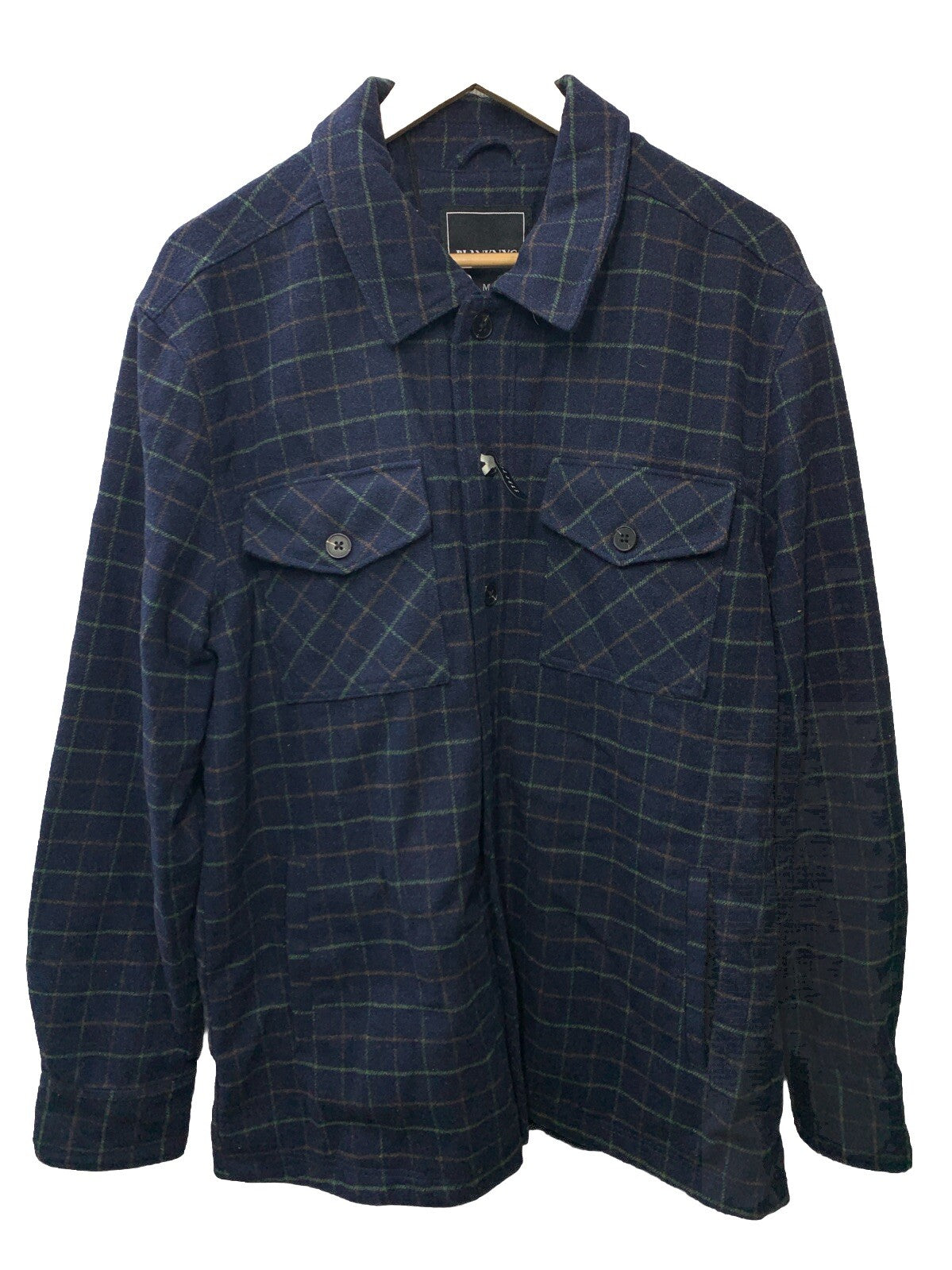 Billabong Mens Classic Long Sleeve Flannel Shirt M Collared Classic Chest Pocket