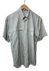 Huk Tide Point Short Sleeve Men's Button-Down Shirt Size M Collared Harbor Mist