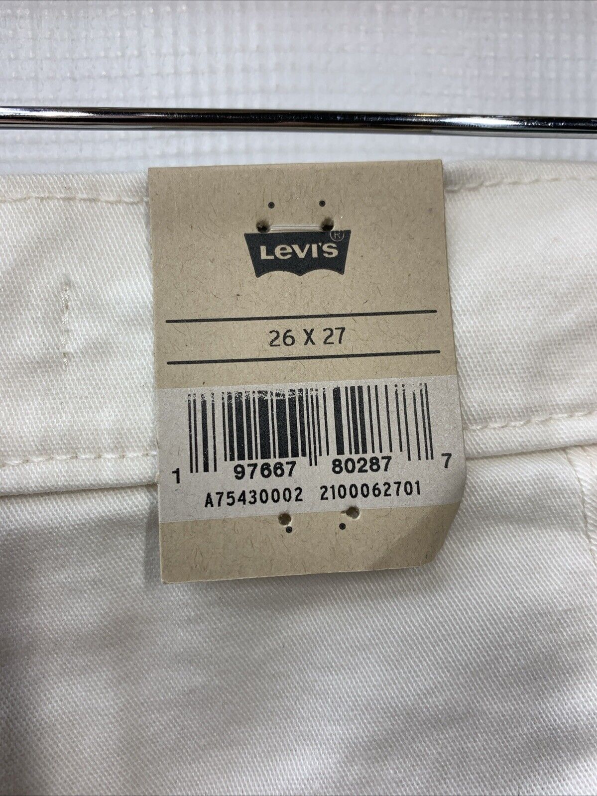 Levi's Women's Utility Long Pant Size 26x27 White A75430002 Loose with Pockets