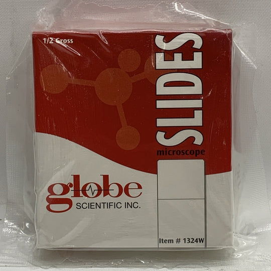 Globe Scientific Microscope Slides Glass Frosted White 1/2 Gross #1324w - 72PK