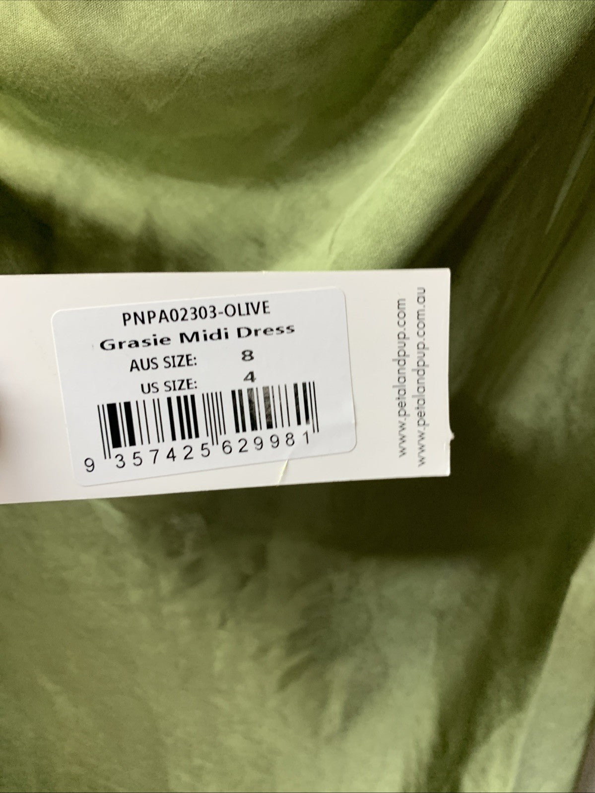 Petal & Pup Womens Grasie Dress Cocktail Cross Over Halter Neckline Size 4 Olive