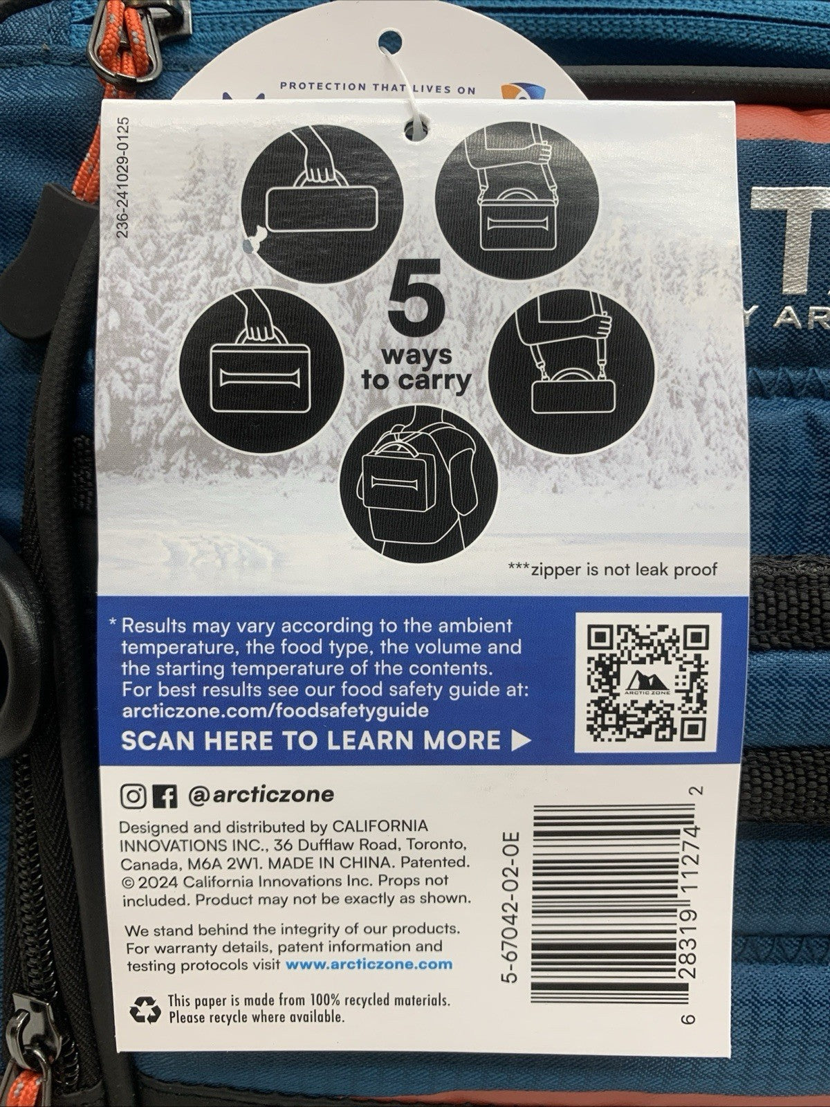 Titan High Performance Fridge Cold Expandable Insulated Lunch Box Bag - Blue