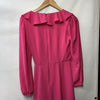 London Times V-Neck Ruffle Detail Long Sleeve Dress Women's Casual Size 6 Pink