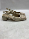 Sam Edelman Women Tracie Heel Size 8M Natural Weave Squared Toes Slingback Strap