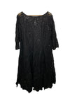 Slny Women's Sequined Lace Short Sleeve Midi A-Line Formal Dress Size 18W Black
