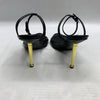 Nine West Womens Reina Black Faux Leather Heels Sandal WNREINA3 Shoes Size 9M