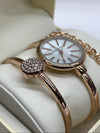 Anne Klein Women AK/1470RGST (610D) Rose Gold-tone Bangle Watch and Bracelet Set