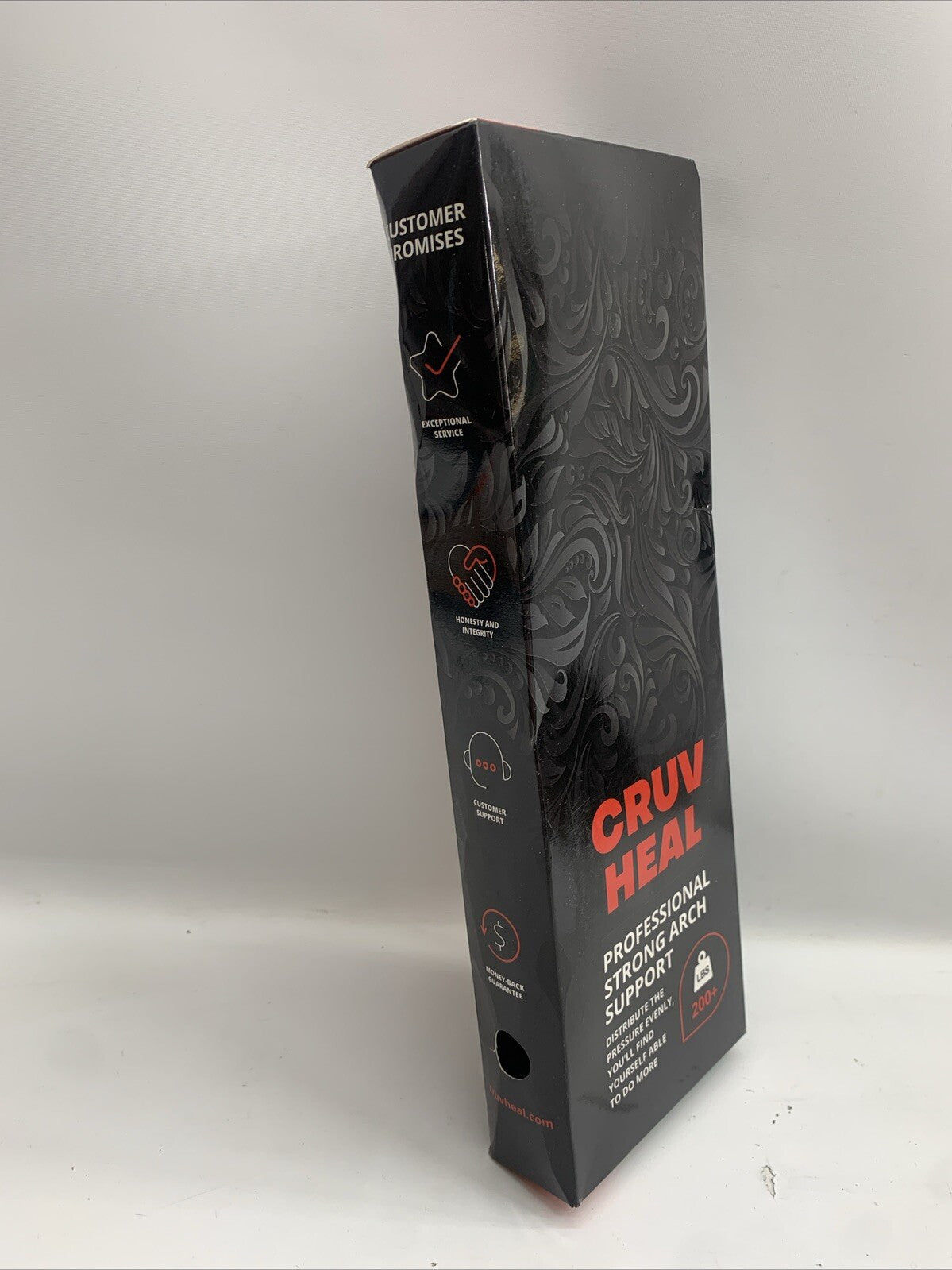 Cruv Heal Prof Strong Arch Support Insoles Orthotic Men Women 200+Black Large