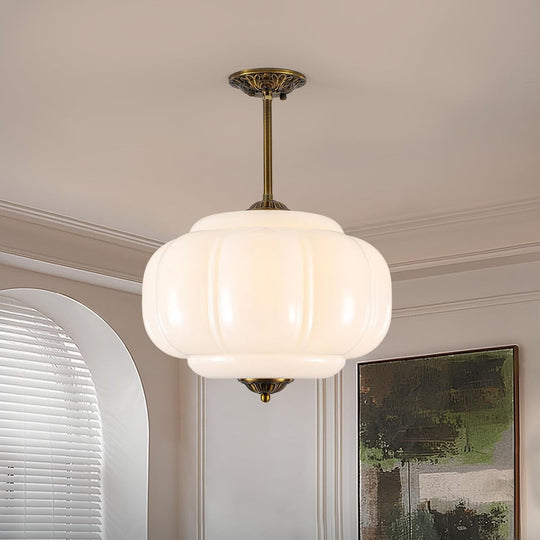 Juhoural Vintage 15-Inch Semi Flush Mount Ceiling Light Antique Pendant Light