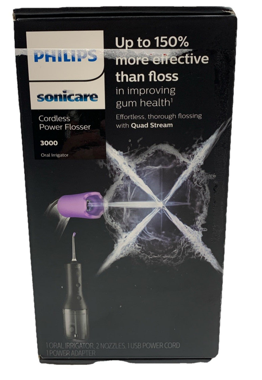 Philips Sonicare Cordless Power Flosser 3000 Oral Irrigator with Quad Stream