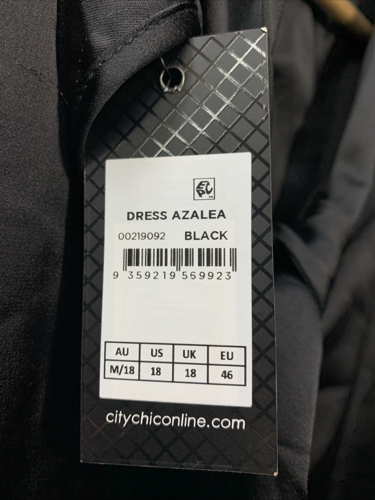 City Chic Women's Plus Size Dress Azalea Size 18 Black Long Full-length Sleeves