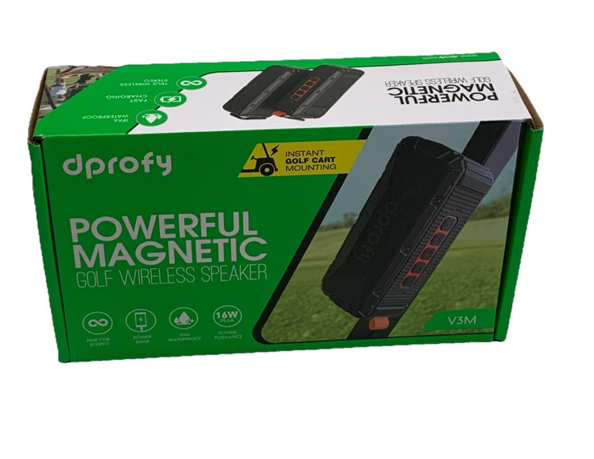 Dprofy Powerful Magnetic Golf Speaker - Wireless Bluetooth Waterproof V3M Black