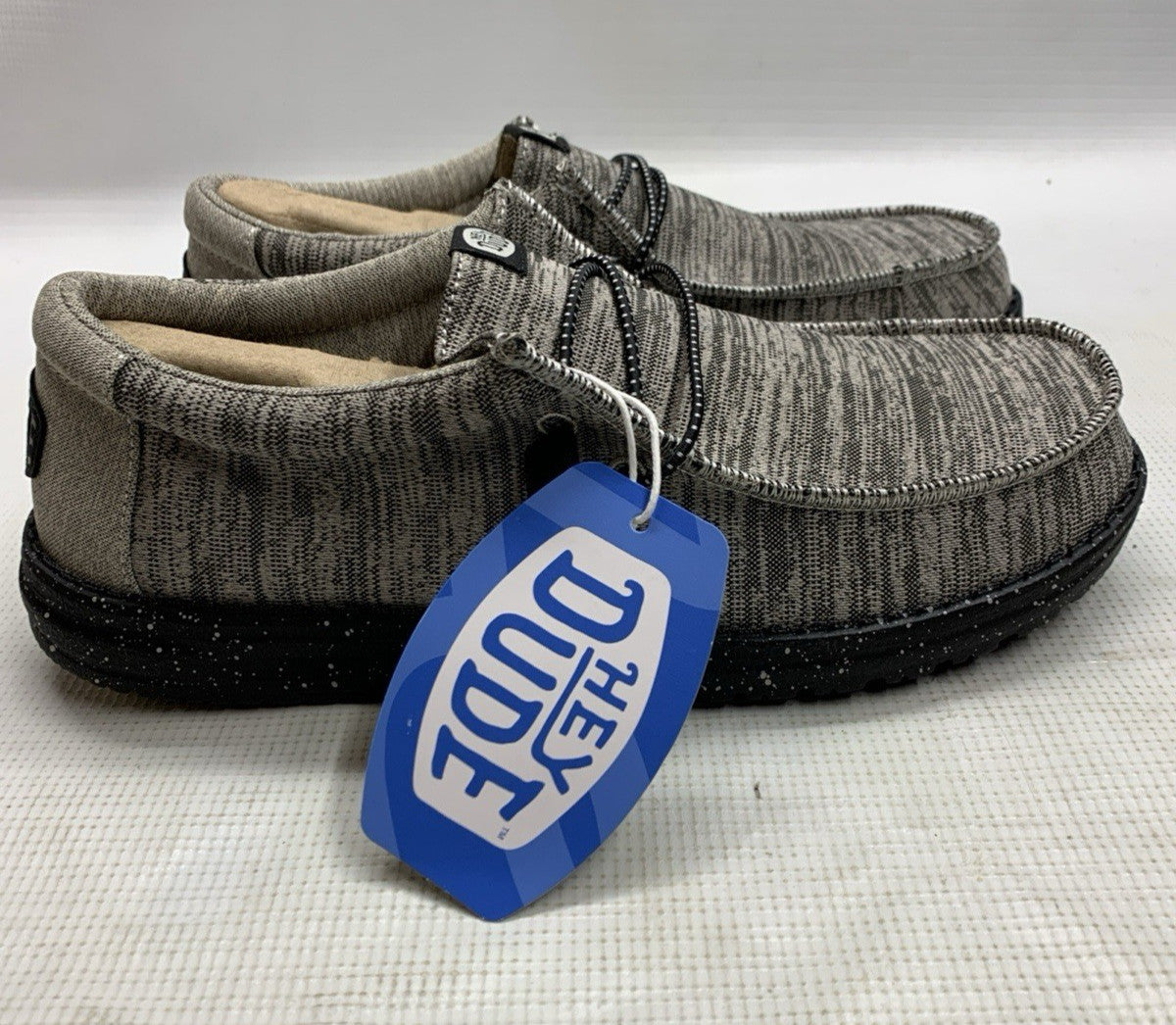 Hey Dude Wally Sport Knit Dark Grey Men's Loafers 40536-02 Size M9 Slip On Shoes