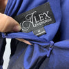 Alex Evenings Women's Short Taffeta Portrait Collar Formal Dress Blue Size 12