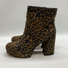 Jessica Simpson Women's Rexura Faux Suede Ankle Booties Leopard Print Size 8M