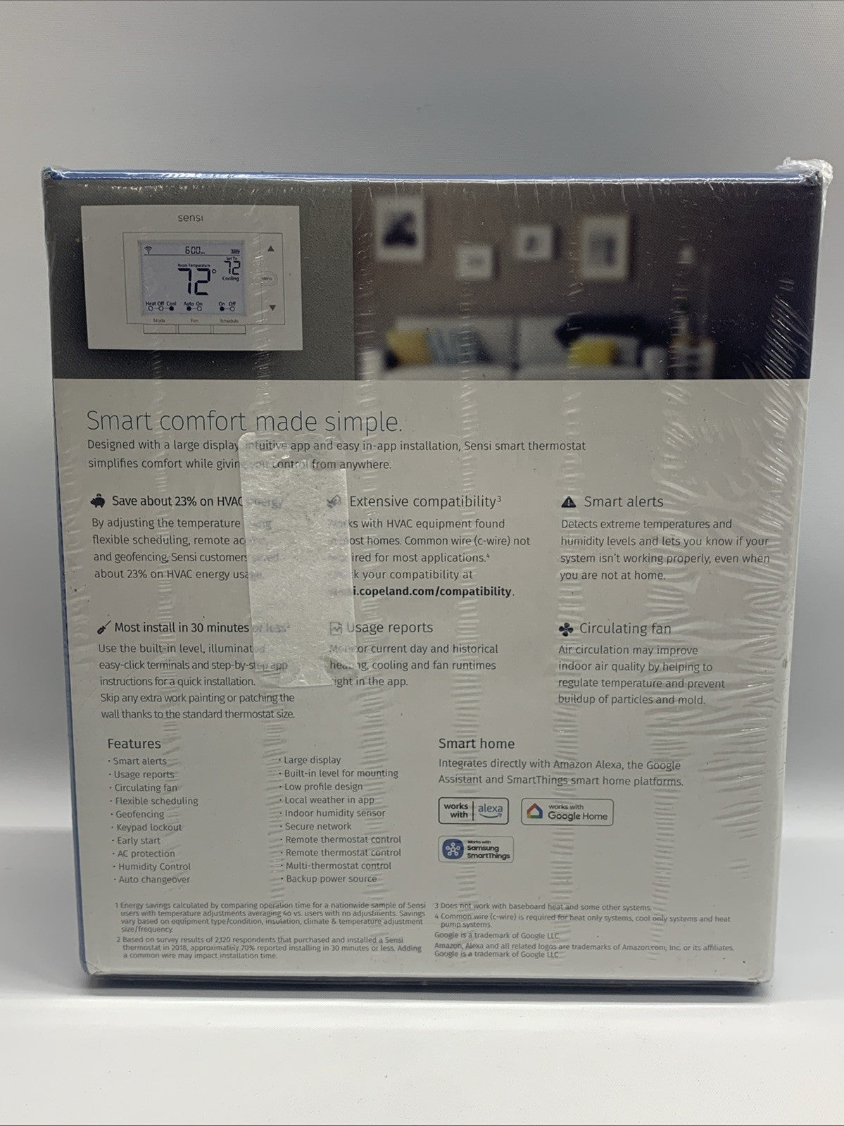 Emerson Sensi Smart Programmable Thermostat Wi-Fi Data Privacy Programmable ST55