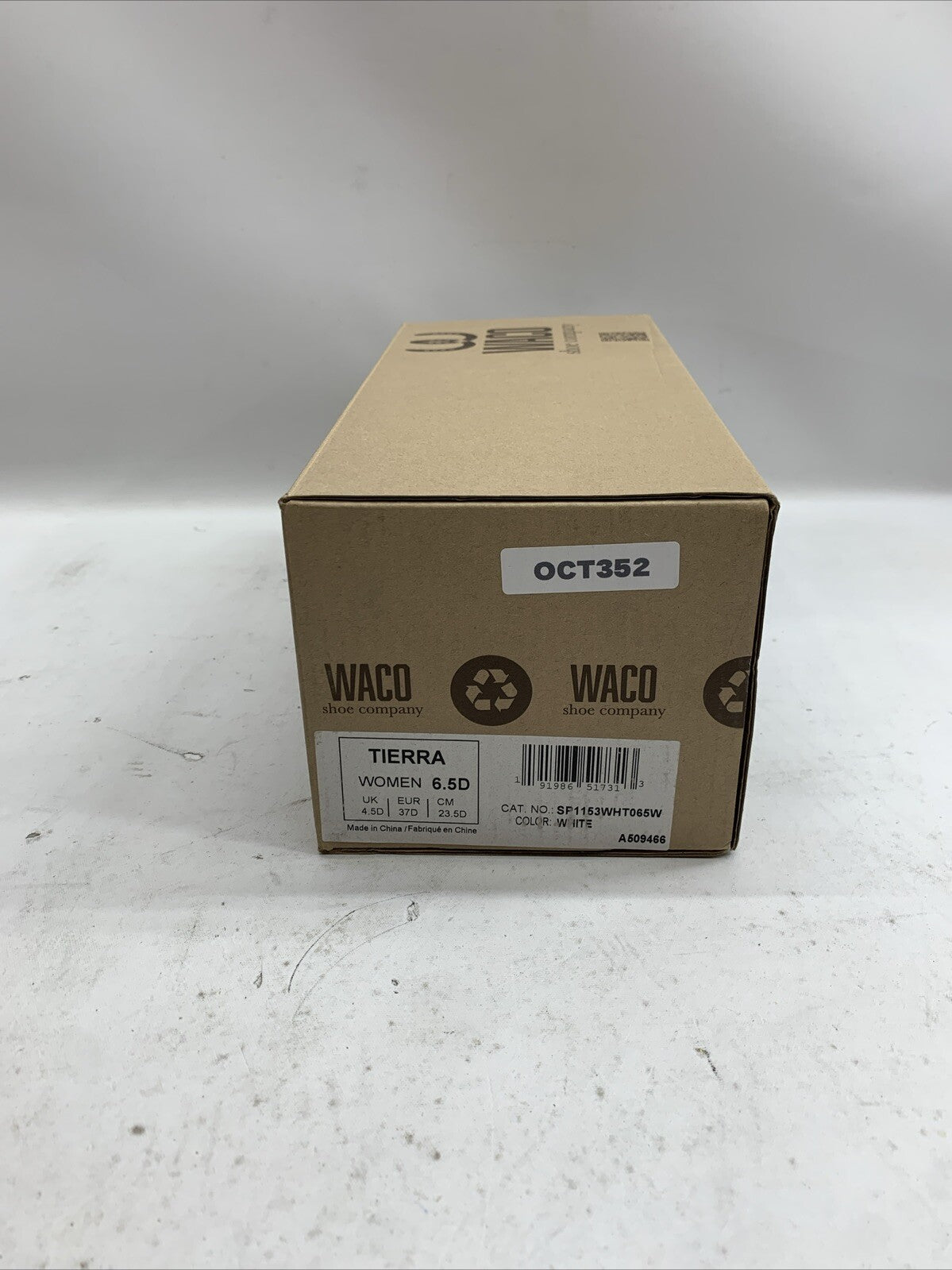 Waco Tierra Womens Sandal White Size 6.5 D Open Toe Full Contact Comfort footbed