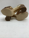 Sam Edelman Jullian2 Women's Platform Gold Sequins 8.5 M Open Toe Heel Sandal