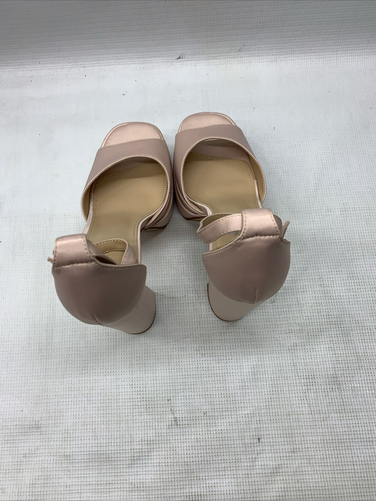 Vivianly Womens Platform Ankle Strap Open Toe Chunky Block High Heels Nude Sz 9