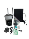 2K HD Solar Security Cameras Wireless Outdoor 360° Detailed Coverage 4GLTE Black