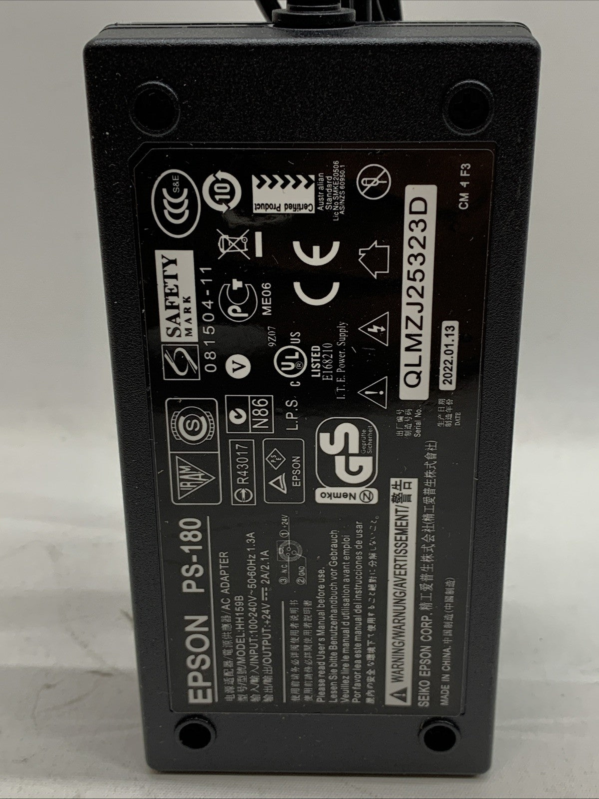 PS-180 Power AC Power Adapter HH159B 100-240V 50-60Hz 1.3A Black for Epson