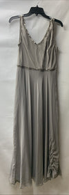 J Kara Women's 2 Piece Set Metallic Beaded Long Jacket Dress, Mercury, Size 16W