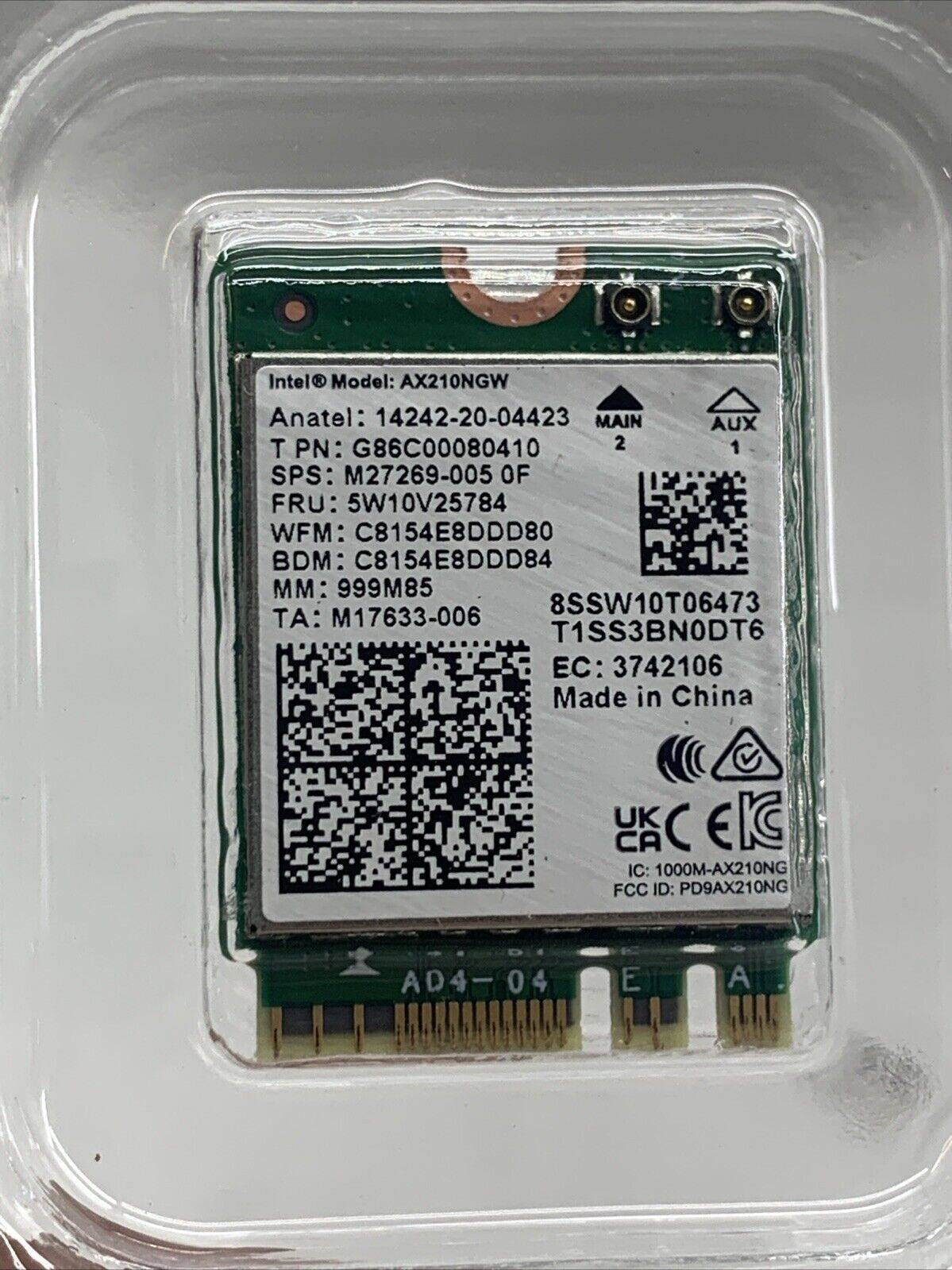 Intel Wi-Fi 6E AX210NGW NGFF 802.11AX 2400Mbps Dual Band Wifi Card Bluetooth 5.2