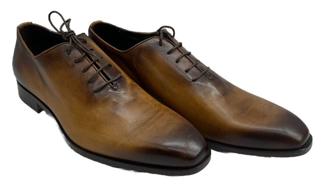 Massimo Matteo Italy Ponte Vecchio Oxford Burnished Brown Size 9.5 D (M) Lace-up