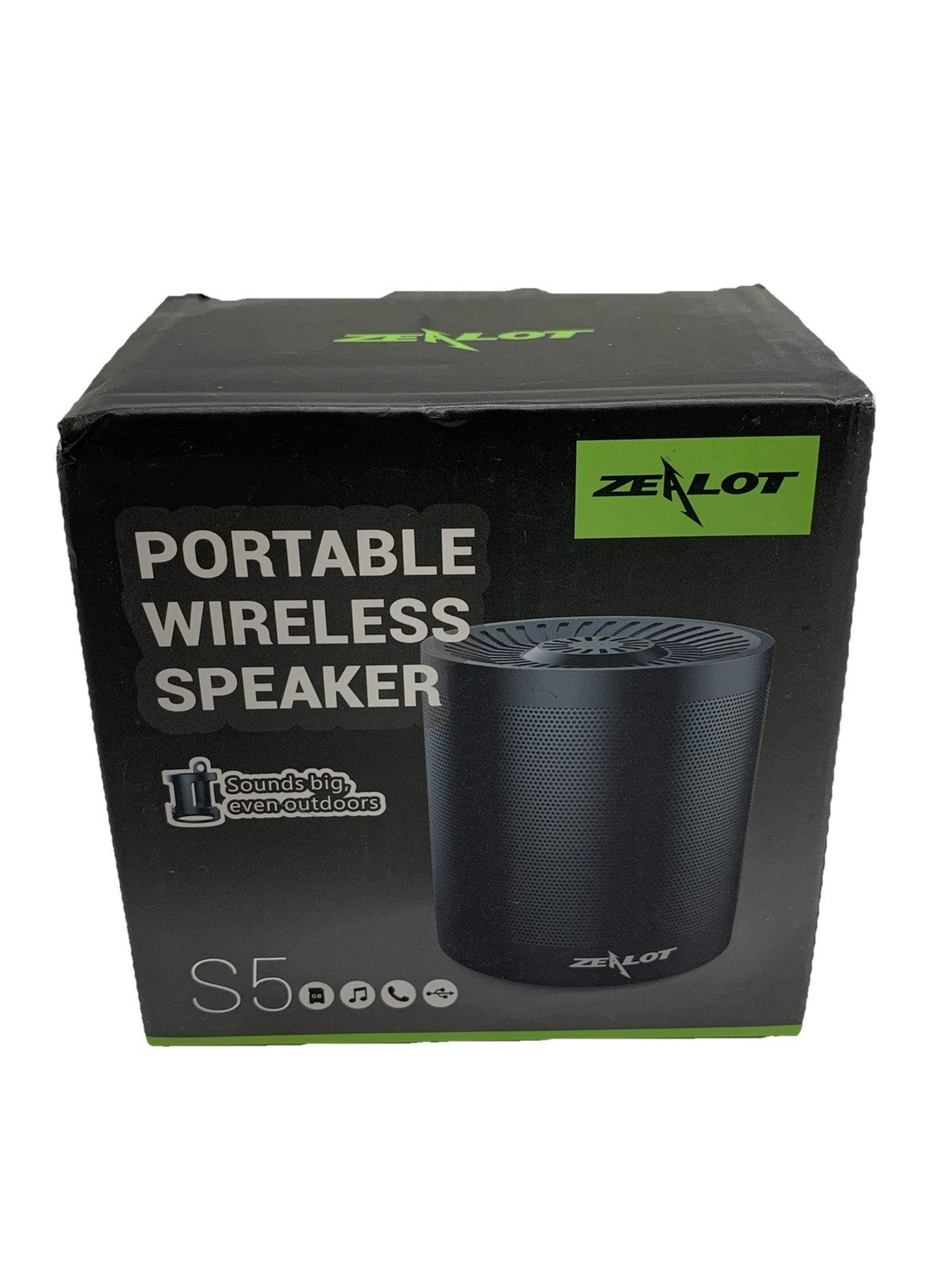 ZEALOT S5 Bluetooth Speaker – Super Bass, USB/TF/AUX, Mic, 10h Playtime Black