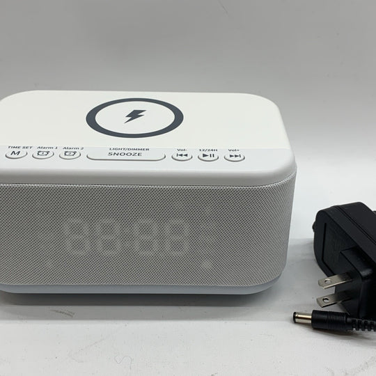 Alarm Clock Speaker Wireless Charger, Digital Alarm Clocks Bedrooms Bluetooth