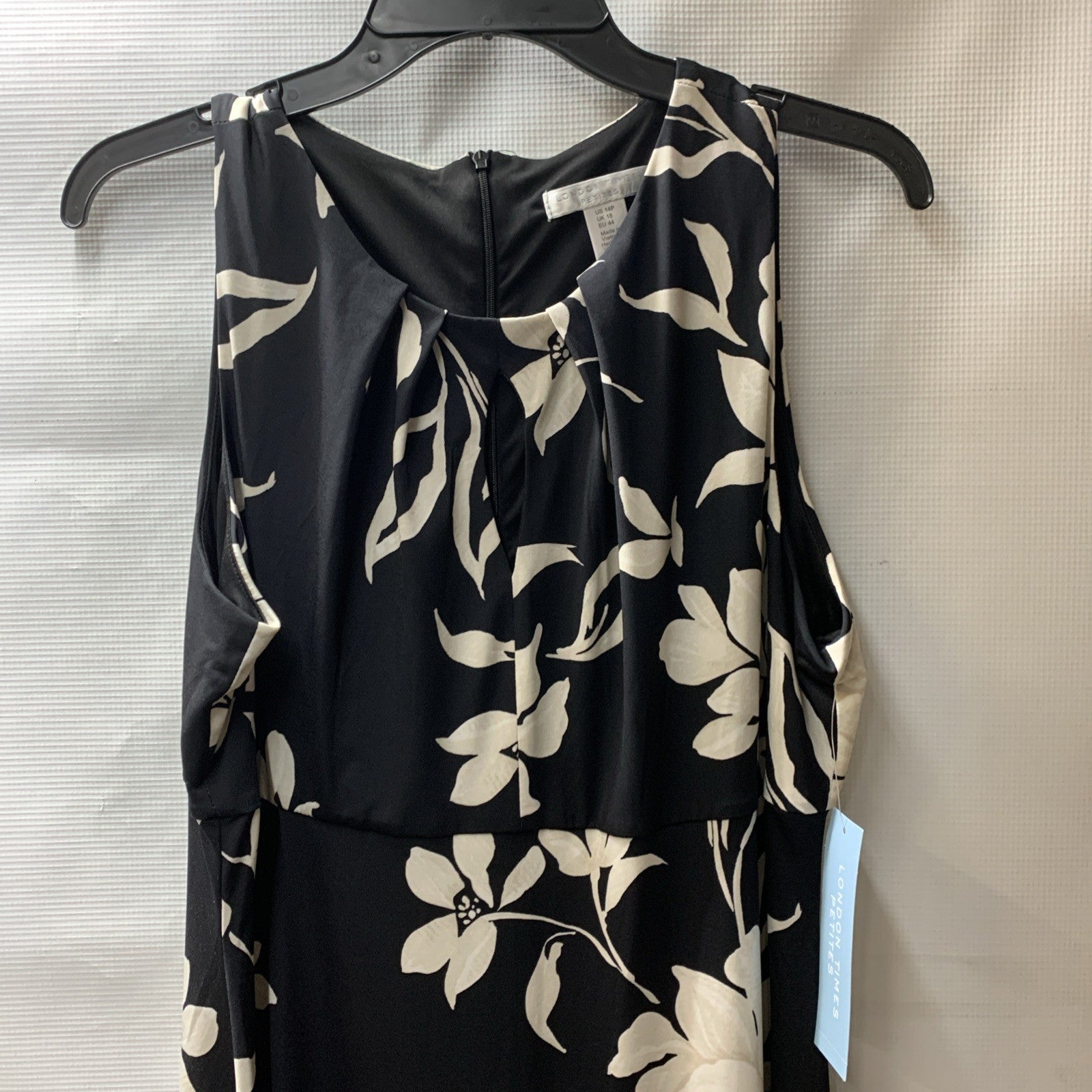 London Times Women's Floral Print Midi Dress Casual Sleeveless Classic Size 14P