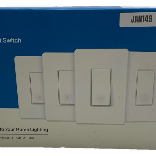 TP-Link Tapo S500 Smart 2.4GHz Wi-Fi Light Switch Single Pole S500 White 4 PACK