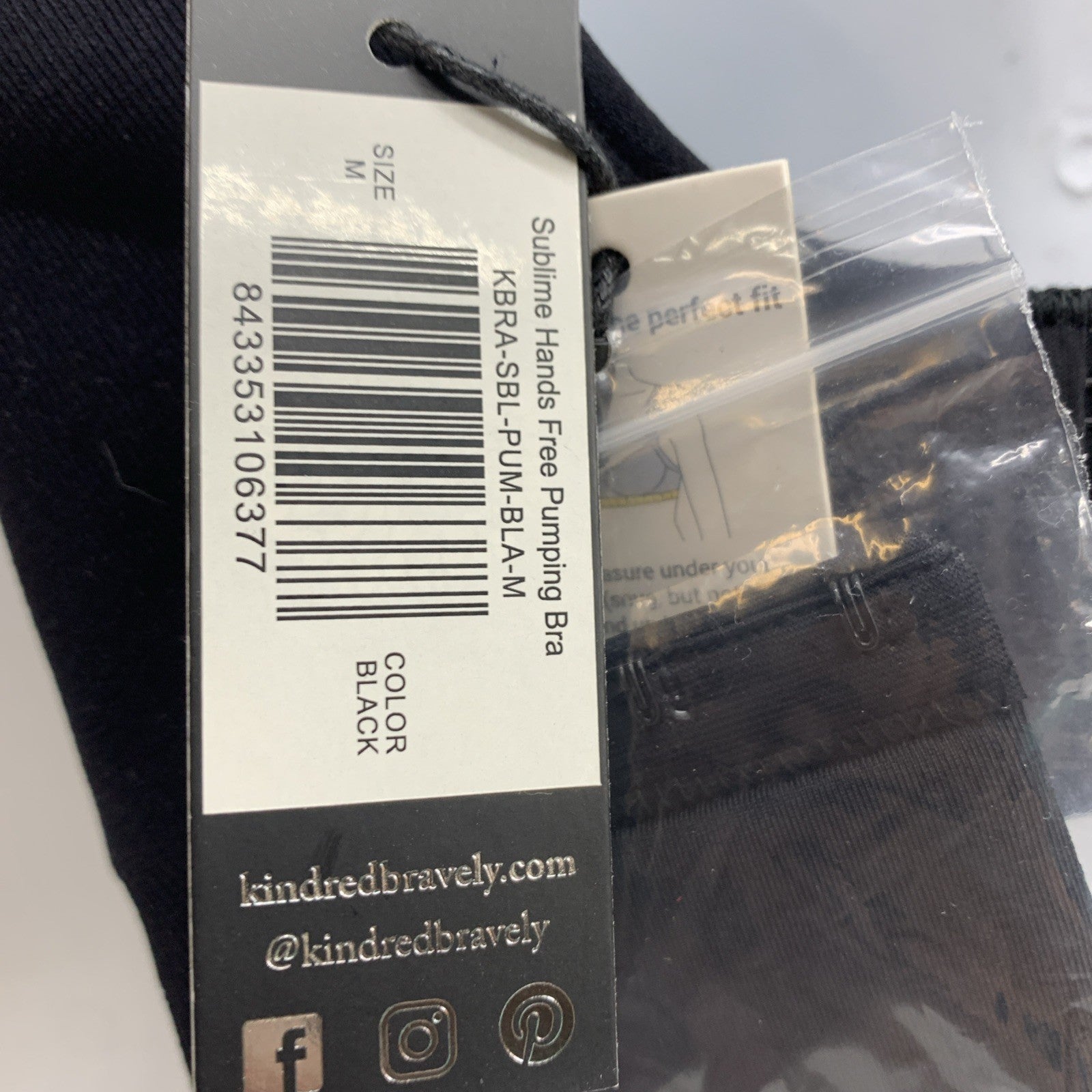 Kindred Bravely Large Regular Black Hands Free Pumping & Nursing Sports Bra Med