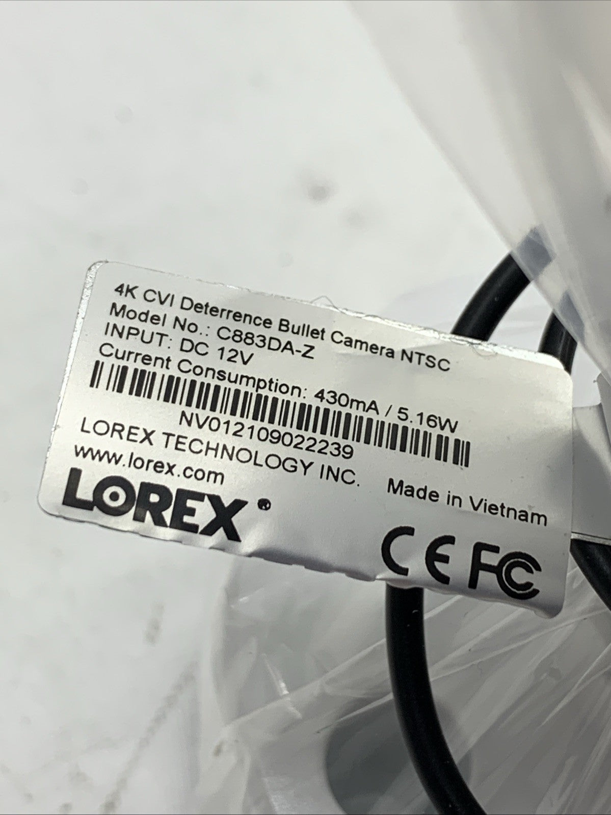 Lorex 4K Ultra HD CVI 8MP Active Deterrence Bullet Security Camera C883DA-Z