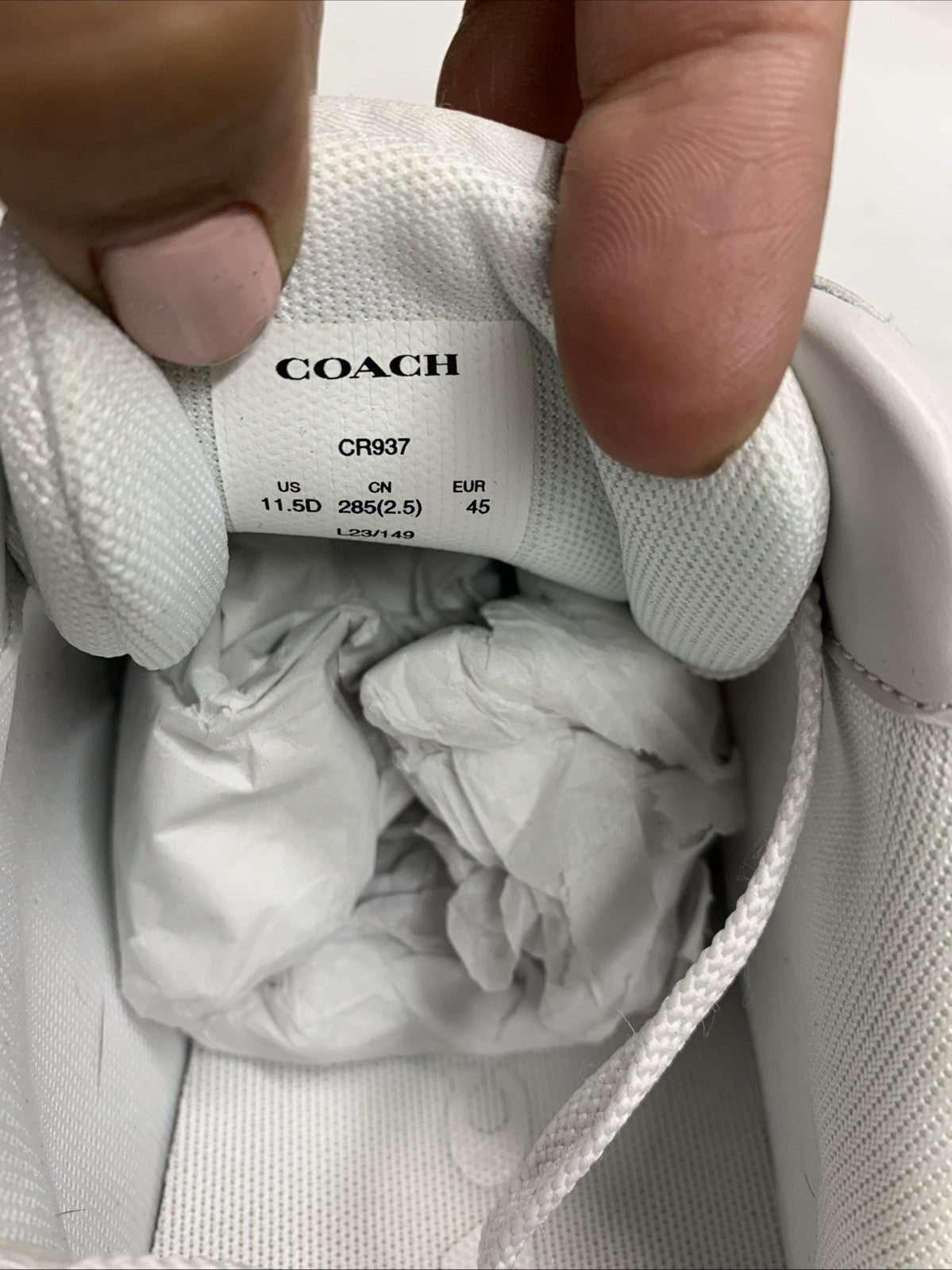 COACH Women’s C201 CR937 Sneakers 11.5D Optic White Lace-up Shoes for Walking