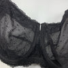 DOBREVA Women's Sexy Lace Bra Underwire Balconette Unlined Demi Sheer Black 42D
