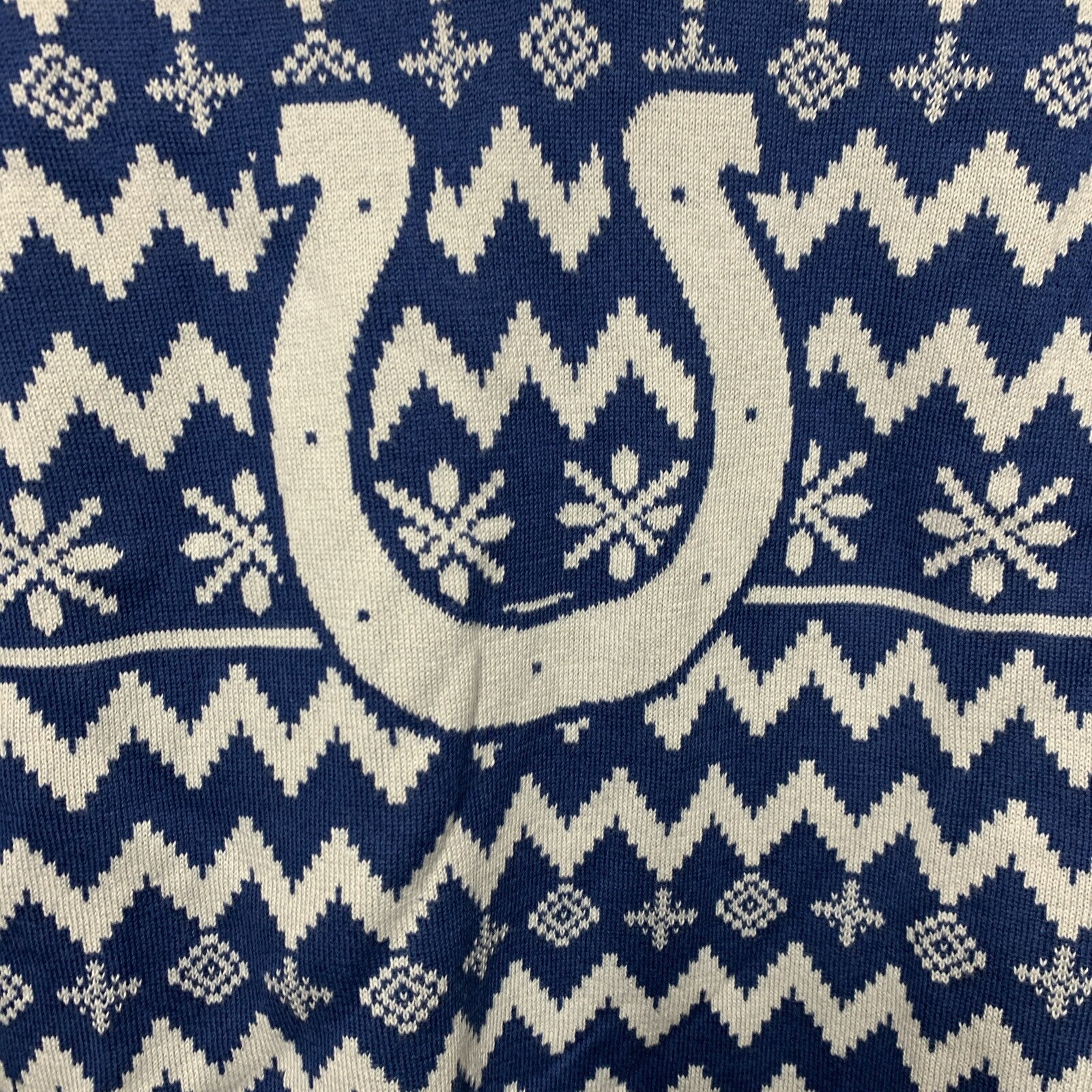FOCO Womens Med Colts NFL Team Logo Ugly Holiday V-Neck Sweater Navy Long Sleeve
