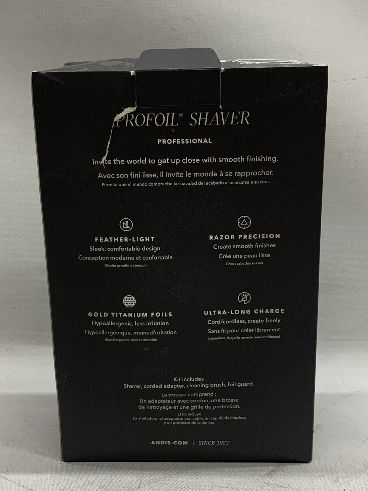 Andis Professional TS-1 Pro Foil Shaver Lithium Titanium with Charger, Gray