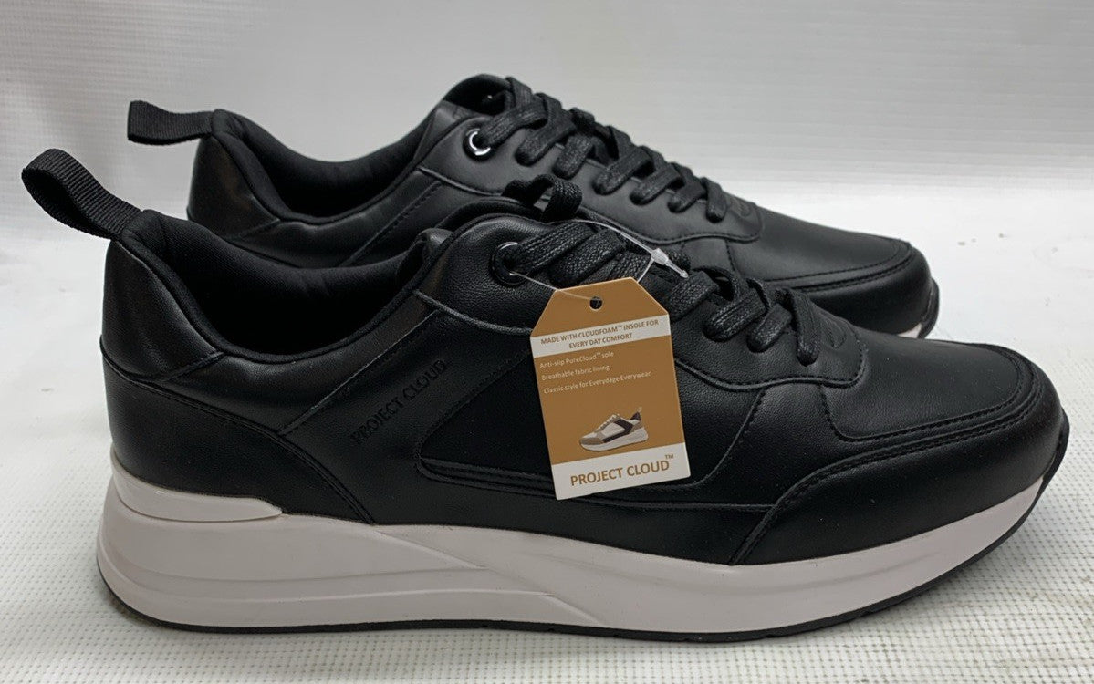 Project Cloud Men Shoe Kurt.A Black/White Size 13 Lace-up Walking Sneaker Casual