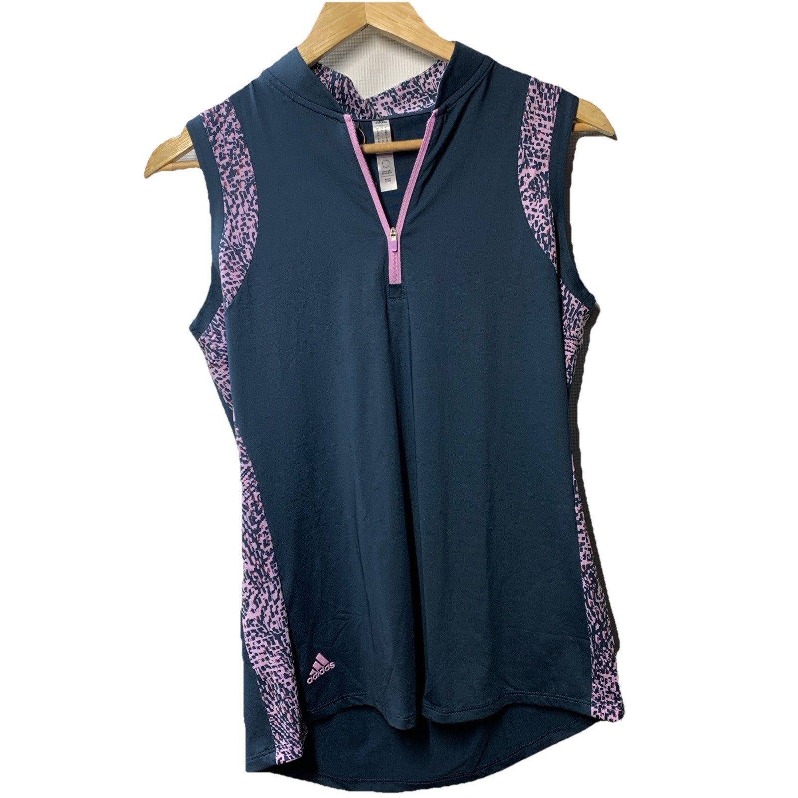 adidas Ultimate365 Women's Polo Shirt Blue/Purple Size Medium Sleeveless Zlip