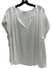 Calvin Klein Women's Short Sleeve Jaquard V-nevk Top White W4DAQ679 Size 3X