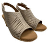 ROCKPORT Women's Briah Perf Sling Wedge Heel Sandals Taupe Size 8.5W Open Toe