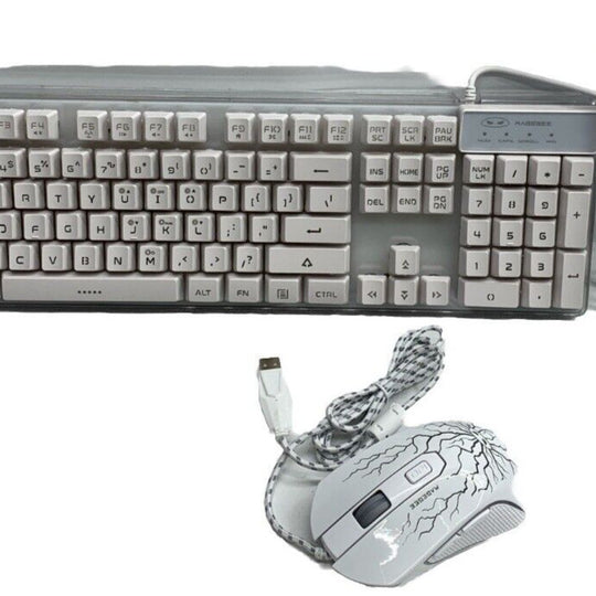 Magegee Gaming Keyboard (K1) and Mouse (G6S) Combo Set: Wired Backlight White
