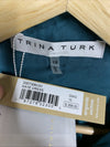 Trina Turk Women's Shirt Dress Collared Long Sleeve Green with Tulip Hem Size 10