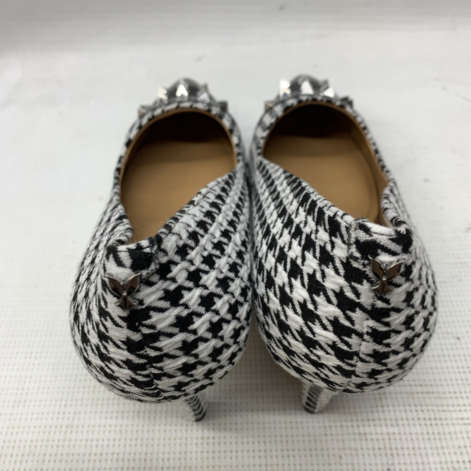 J. Reneé Women's Khinsley Pump Sandal Black/White Houndstooth 11W Pointed Toe