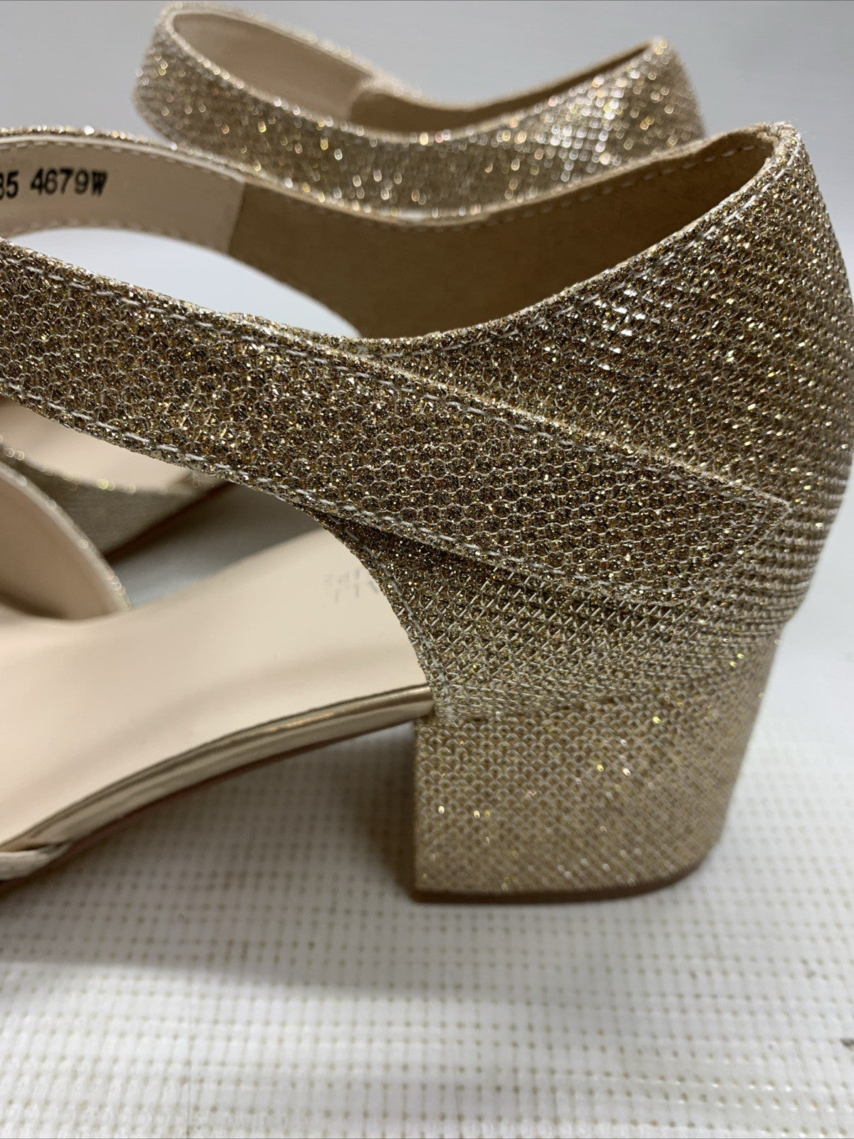 Touch Up Foster Womens' Heeled Sandals Gold 4679W Size 9W Hook & Loop Open Toe