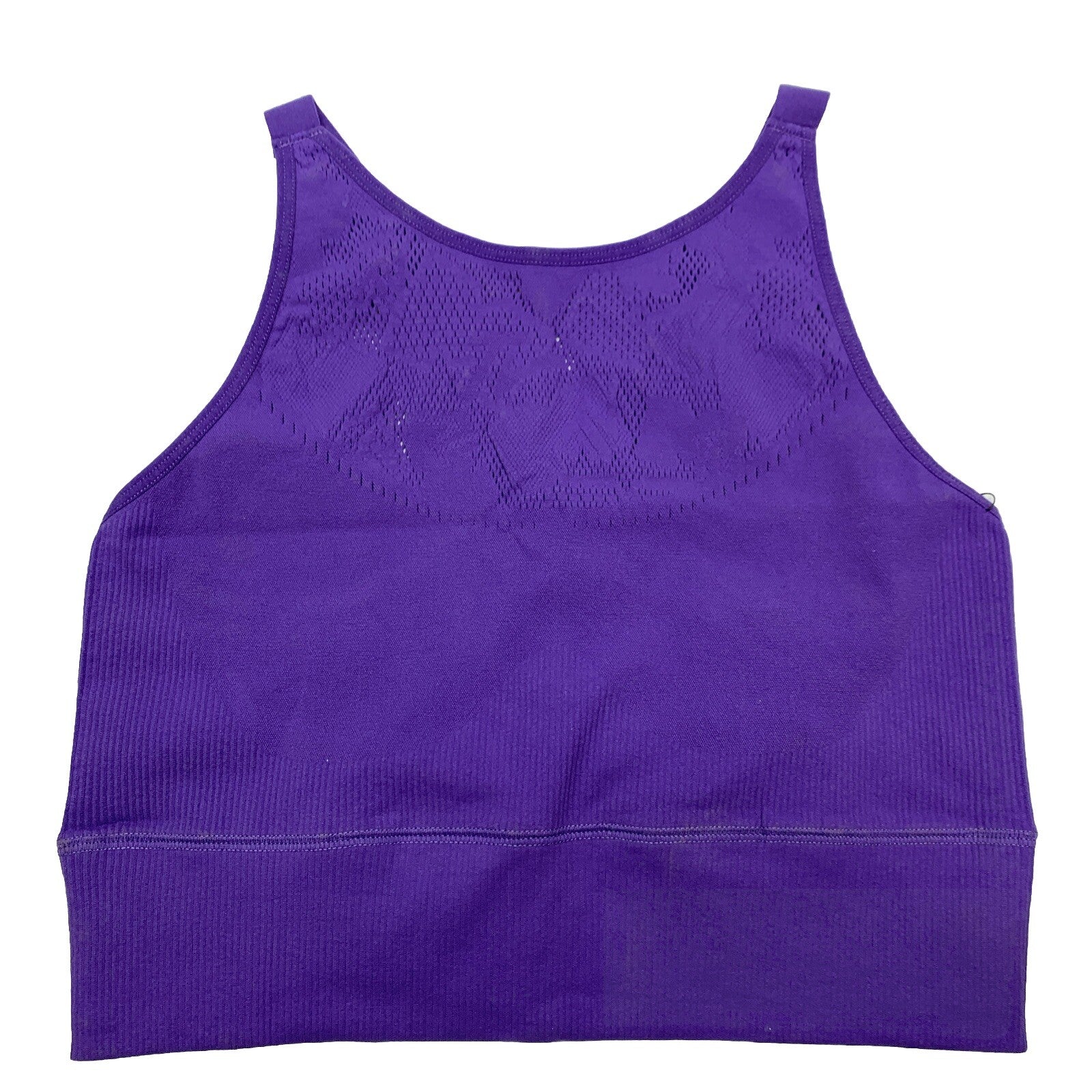 MTV Women's Sports Bra, Longline Seamless Athletic Workout Top Size L/XL Violet